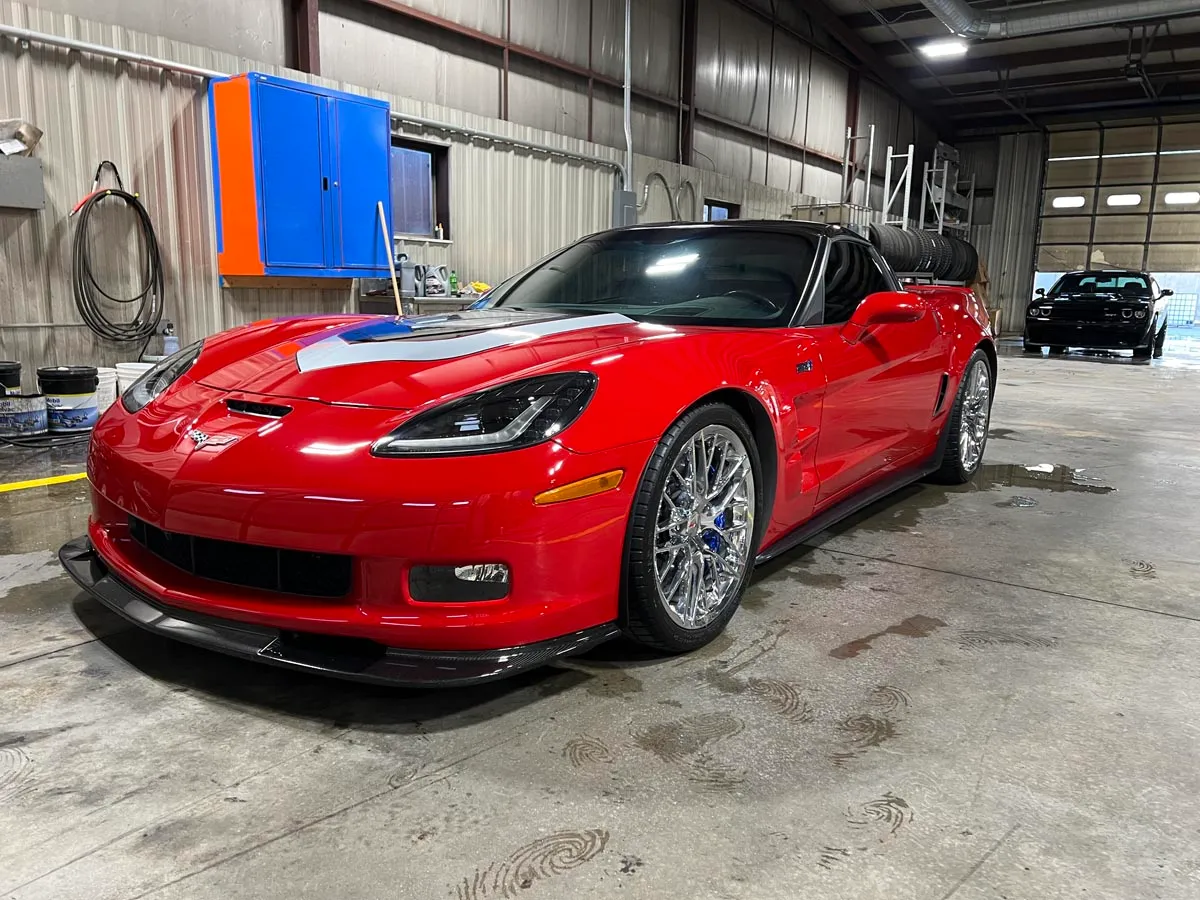 Ceramic coating installation on Corvette in Sterling IL